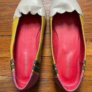 Jeffrey Campbell Cream, Pink, and Yellow Flats